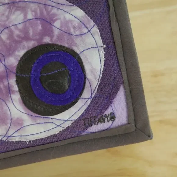 Vintage Y2K Wall Art Decor Mod Twee Quirky Purple Textile Art Funky Maximalist - Picture 3 of 8